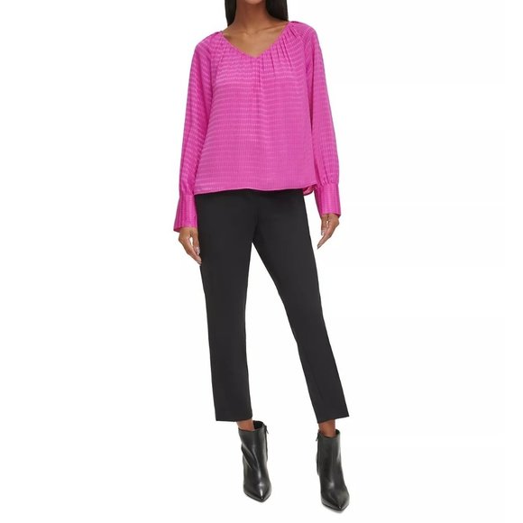 Calvin Klein Women's Blouse Magenta Size XS NWT - Picture 3 of 5